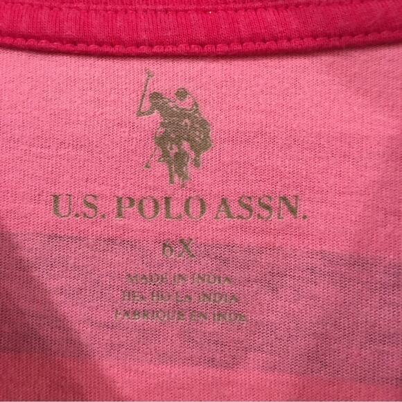 U.S. Polo ASSN Girls Sz 6X Shirt Multicolored Stripe Logo‎ Print Long Sleeve Tee - Picture 3 of 10